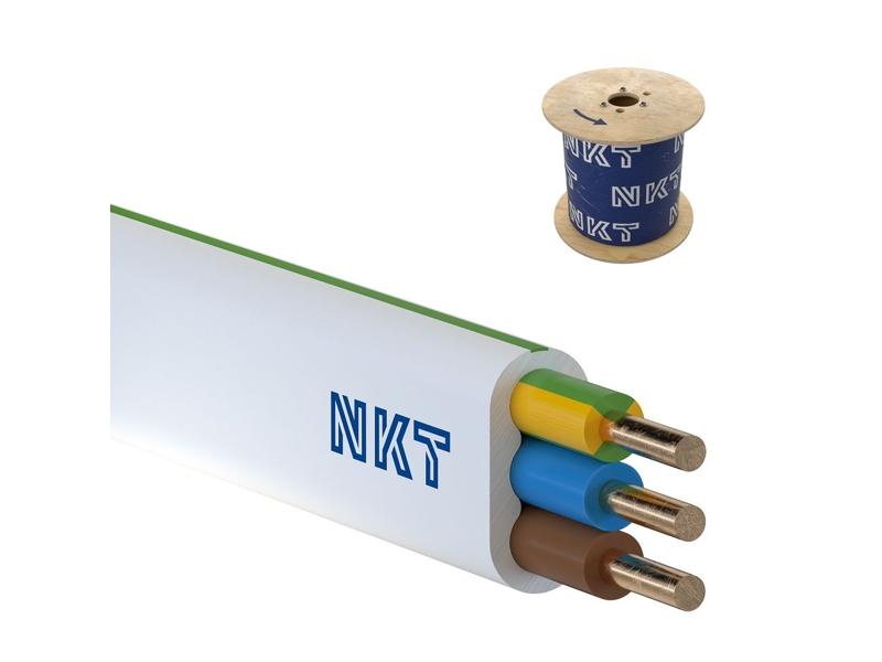 Przewód YDYpżo 3x1,5 mm2 (450/750V) instalacyjny płaski (bębnowy) 172152001S0500 NKT-0