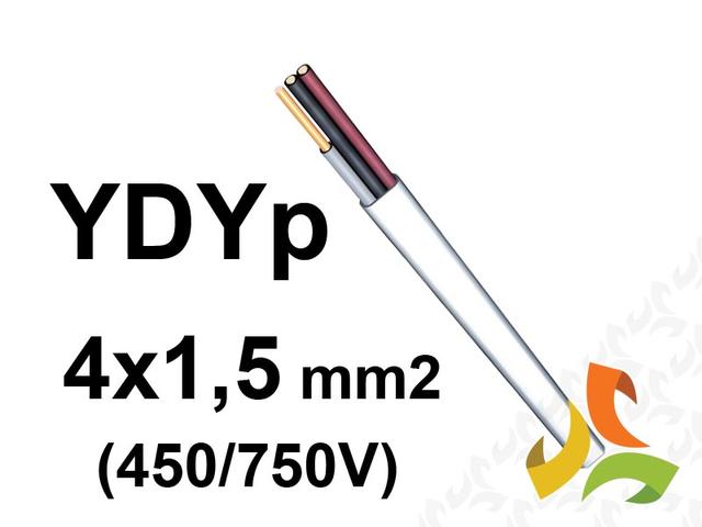 Przewód YDYpżo 4x1,5 mm2 (450/750V) instalacyjny płaski (krążki 100m) G-106475 TELEFONIKA