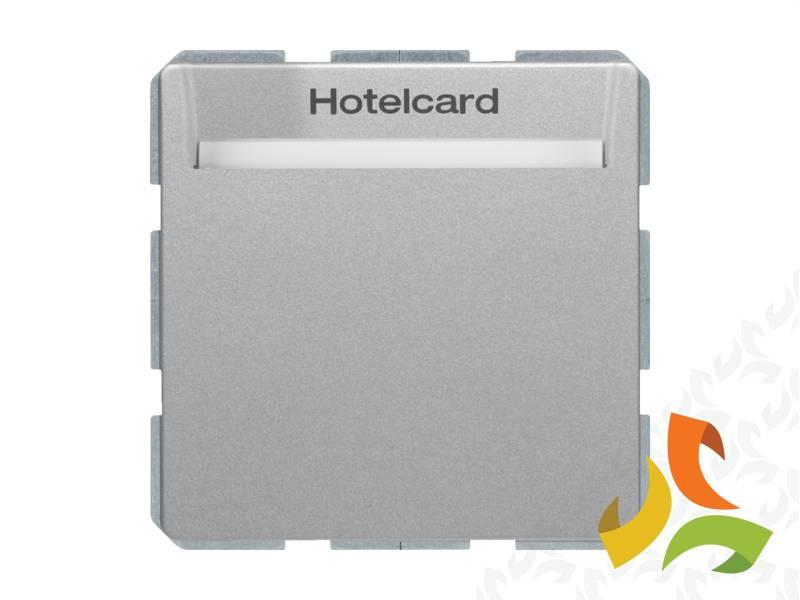 BERKER Q.1/Q.3/Q.7 Wyłącznik przekaźnikowy na kartę hotelową aluminium aksamit lakierowany 16406094 HAGER