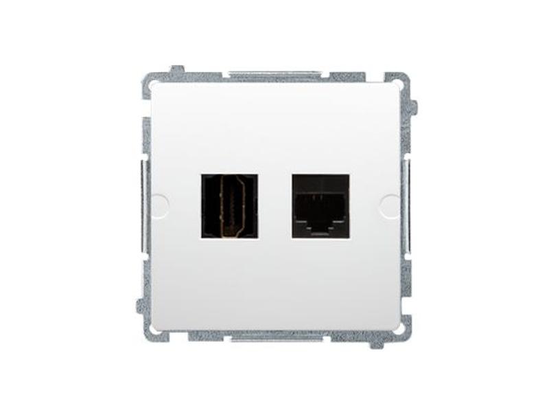 SIMON BASIC Gniazdo HDMI + RJ45 kat.6 (moduł) biały BMGHRJ45.01/11 KONTAKT SIMON-0