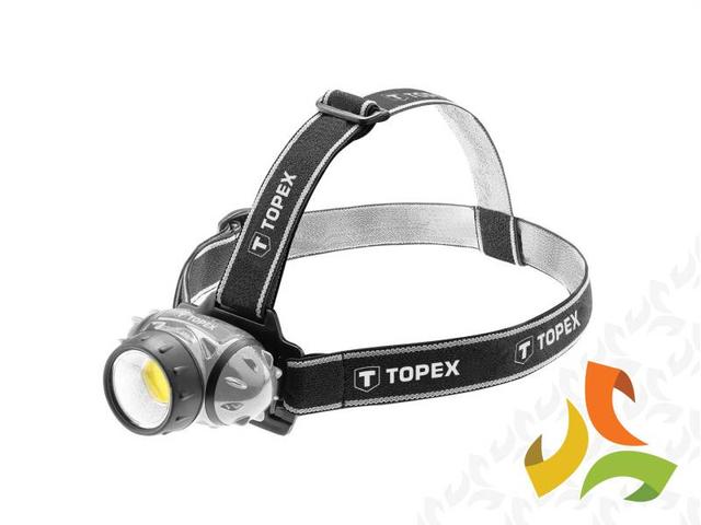 Latarka czołowa LED 3W LED COB 160lm 3xAAA IP44 94W391 TOPEX