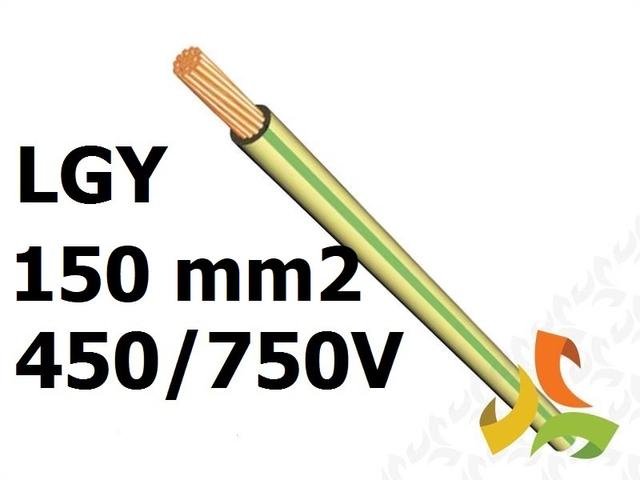 Przewód LGYżo 150 mm2 zielono-żółty (450/750V) jednożyłowy linka (krążki 100m) G-006137 TELEFONIKA