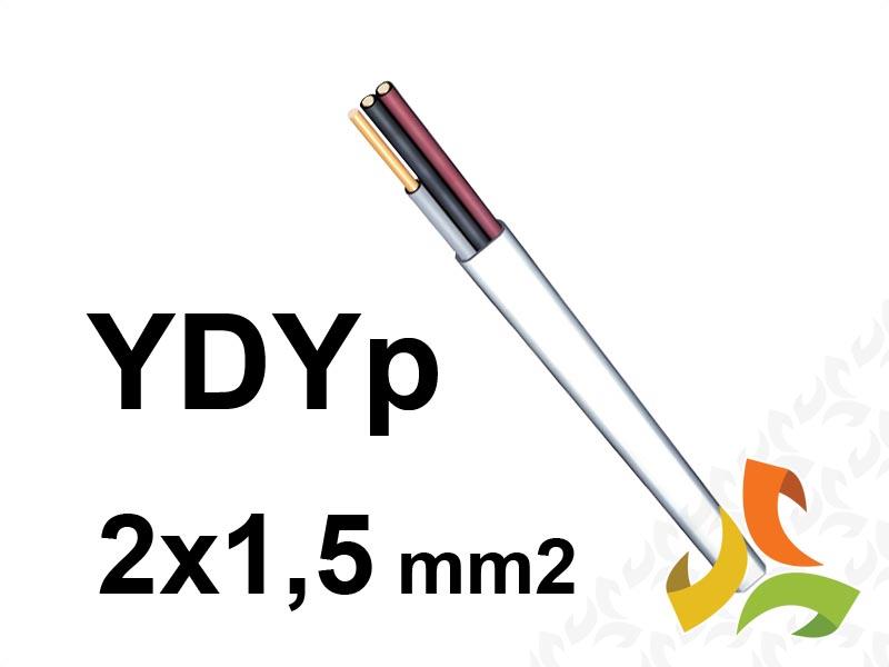 Przewód YDYp 2x1,5 mm2 (300/500V) instalacyjny płaski (krążki 100m) 5901854412757 ELPAR-1