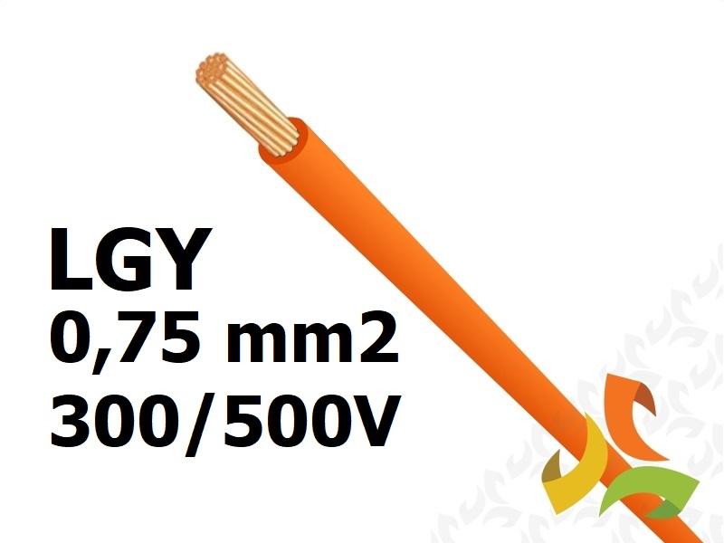 Przewód LGY 0,75 mm2 pomarańczowy (300/500V) jednożyłowy linka H05V-K (krążki 100m) IG2051.04 BITNER-0