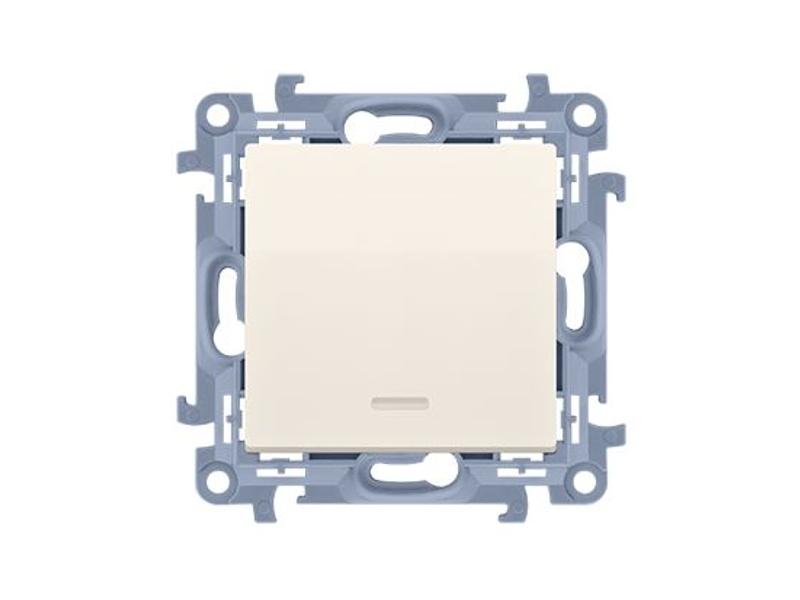 SIMON 10 Wyłącznik krzyżowy z podświetleniem LED bez piktogramu (moduł) zaciski śrubowe krem CW7L.01/X/41 KONTAKT SIMON-0