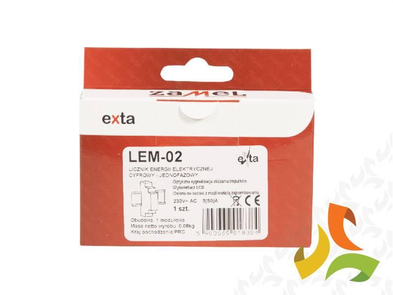 Licznik energii elektrycznej 1-fazowy LCD 50 A 1-MOD TYP: LEM-02 ZAMEL-8
