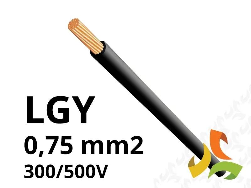 Przewód LGY 0,75 mm2 czarny (300/500V) jednożyłowy linka H05V-K (krążki 100m) 52 EŁKTRIM-0