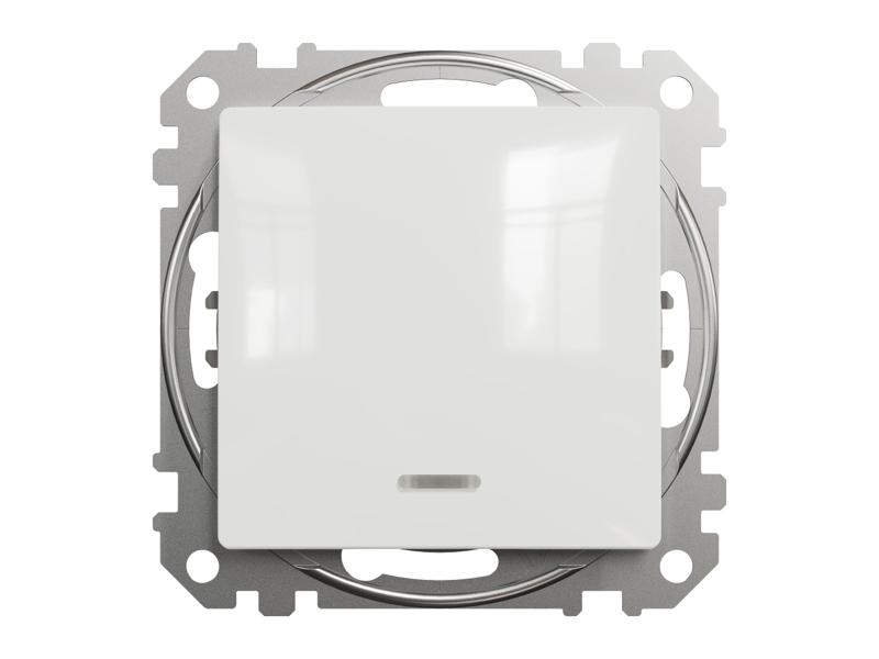 SEDNA DESIGN & ELEMENTS Wyłącznik zwierny przycisk z podświetleniem biały SDD111111L SCHNEIDER ELECTRIC-0