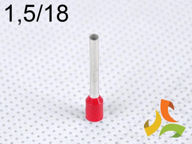 Końcówka kablowa 1,5/18 mm2 tulejka izolowana miedziana czerwona 100szt. DI 1,5-18 C GPH