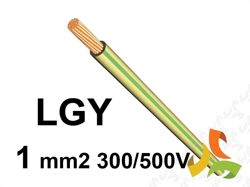 Przewód LGY 1,0 mm2 zielono-żółty (300/500V) jednożyłowy linka H05V-K (krążki 100m) IG2052.13 BITNER-0