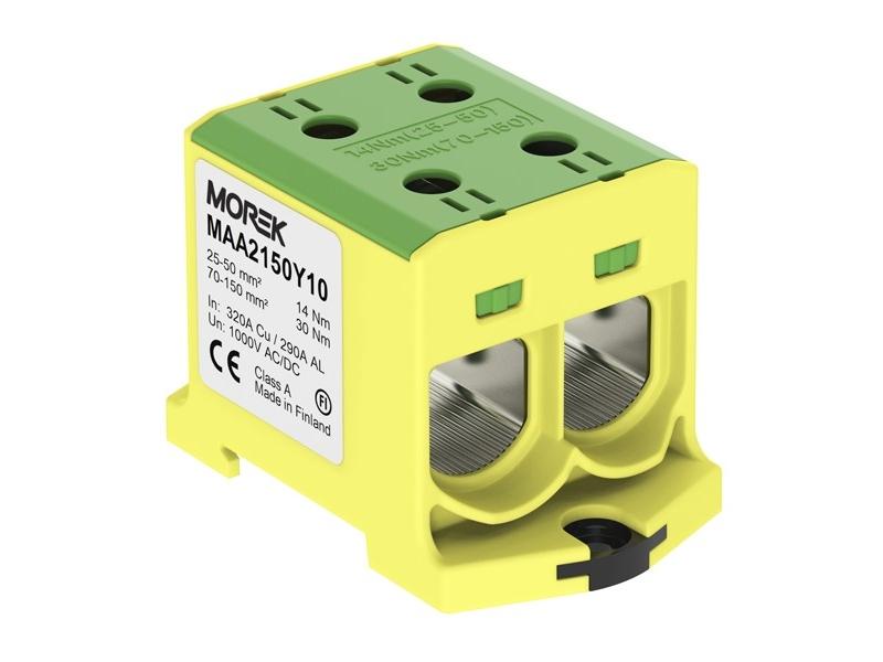 Zacisk uniwersalny OTL150-2 kolor żółto-zielony 2xAl/Cu 25-150mm2 1000V MAA2150Y10 MOREK-0