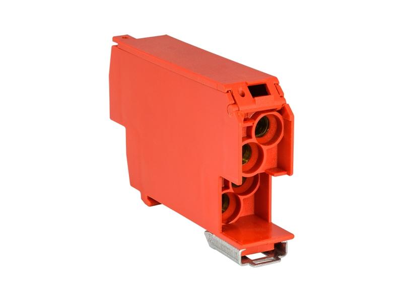 Blok rozdzielczy do fotowoltaiki PV 100A 1500V DC 4 wejścia i wyjścia TH35 czerwony SDB-25/CZE 48.928 ELEKTROPLAST