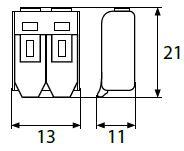 Szybkozłączka instalacyjna 2x0,2-4mm2 450V 32A transparentna z okienkiem testowym E03-P052-100 BEMKO-1