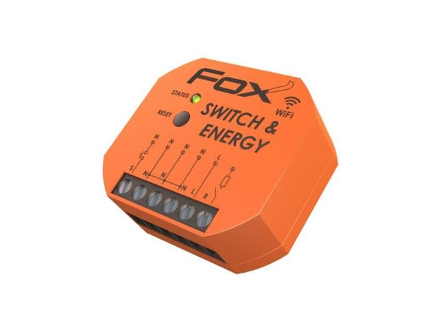 FOX Przekaźnik Wi-Fi do puszki 230 V SWITCH & ENERGY z funkcją monitorowania parametrów sieci WI-R1S1-P F&F FILIPOWSKI