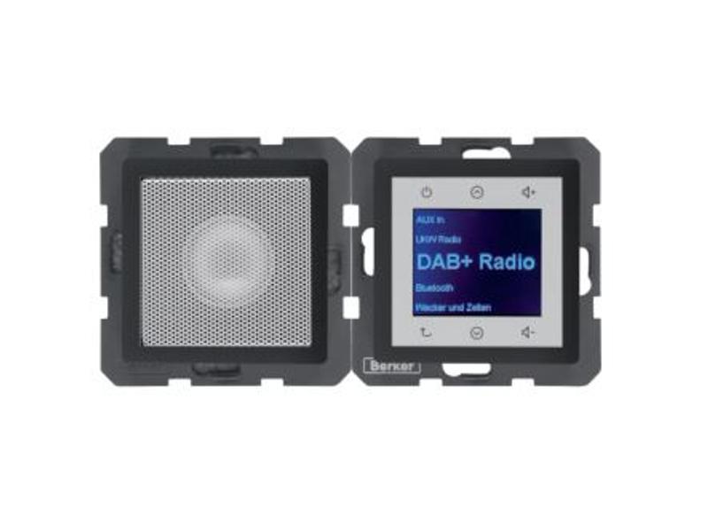 Q.x Radio Touch DAB+ Bluetooth z głośnikiem antracyt aksamit 30806086 HAGER