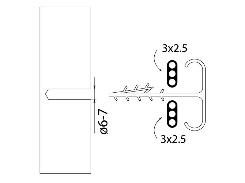 Uchwyt kablowy USMP-3bis do przewód płaskich YDYp 3x1,5 i 3x2,5 (100szt.) biały 16.5 ELEKTRO-PLAST-1