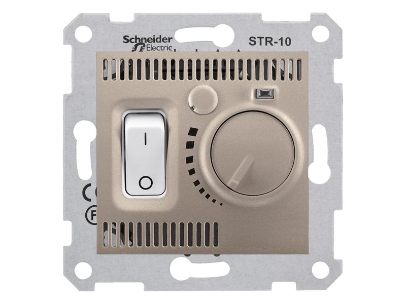 SEDNA Regulator temperatury termostat z włącznikiem satyna SDN6000168 SCHNEIDER ELECTRIC