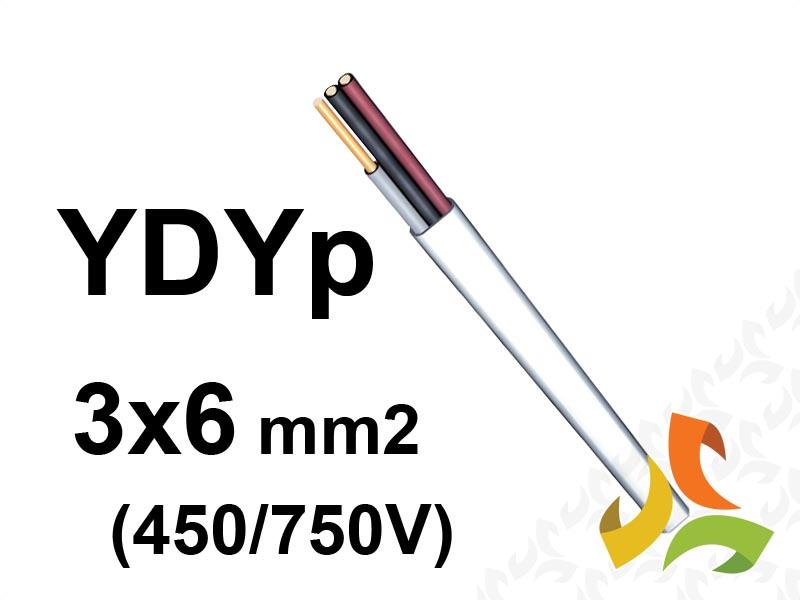 Przewód YDYpżo 3x6 mm2 (450/750V) instalacyjny płaski (bębnowy) G-006472 TELEFONIKA-0