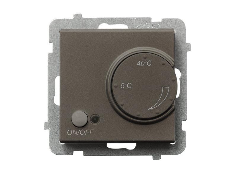 SONATA Regulator temperatury-termostat z czujnikiem napowietrznym czekoladowy metalik RTP-1RN/m/40 OSPEL