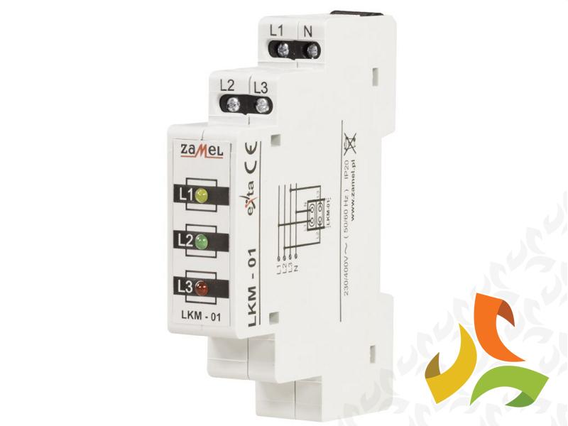 Lampka kontrolna LED wskaźnik zasilania 230V/400V CZERWONA/ZIELONA/ŻÓŁTA TN TYP: LKM-01-40 ZAMEL-1