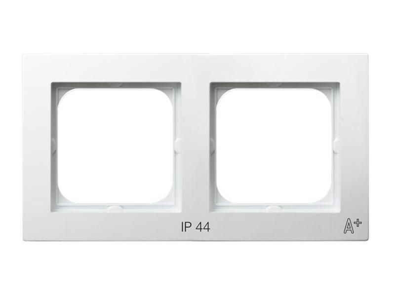 AS ANTYBAKTERYJNY Ramka 2 podwójna do wyłączników IP-44 produkt zawiera szkło fosforanowo-srebrowe RH-2GA/00 OSPEL