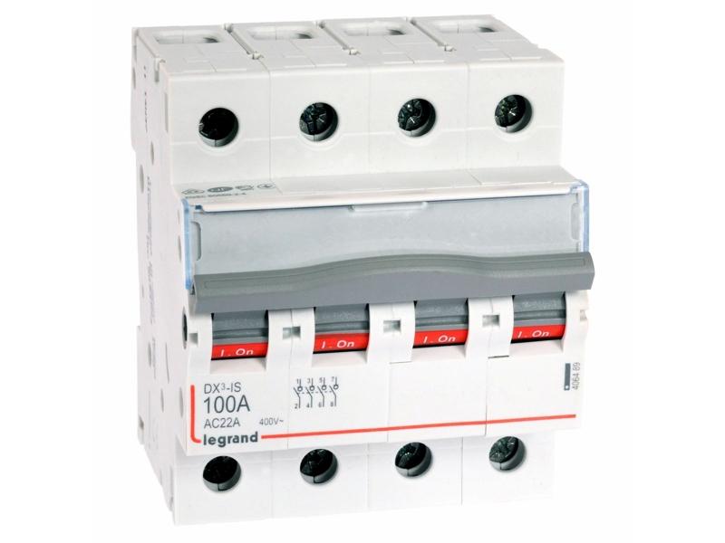 Rozłącznik izolacyjny 3-fazowy 4P 100A 400V AC FR304 406489 LEGRAND