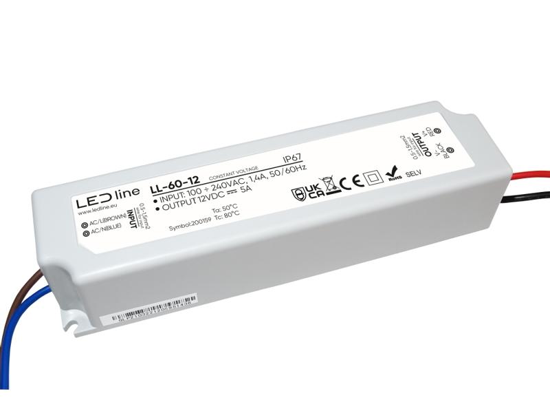 Zasilacz LED line 12V 60W 5A 60-12 IP67 LL-60-12
