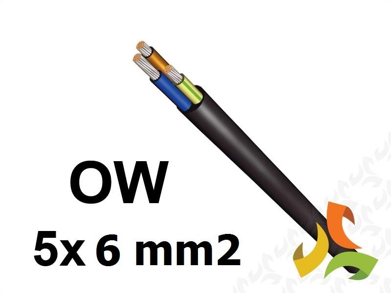 Przewód OW 5x6 mm2 (300/500V) gumowy warsztatowy (krążki 100m) 5901854403380 ELPAR-1