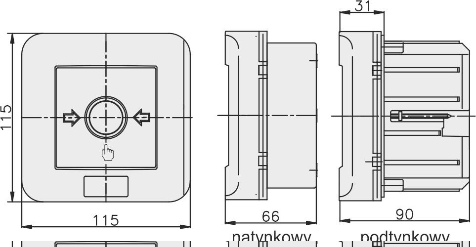 Wyłącznik alarmowy WP-1s POŻAR n/t 2 tory prądowe 12A NC-NO IP55 921400 ELEKTROMET-1