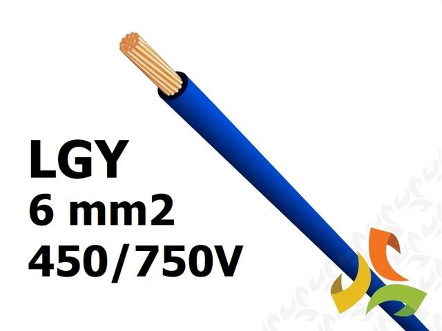 Przewód LGY 6,0 mm2 c.niebieski (450/750V) jednożyłowy linka H07V-K (krążki 100m) 29189 HELUKABEL