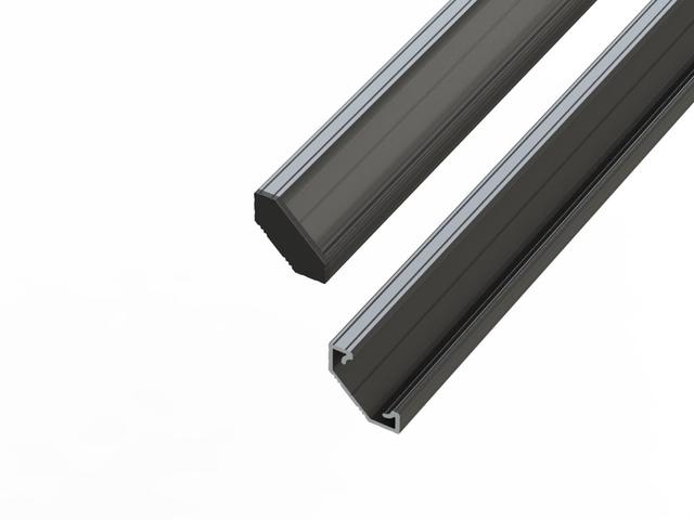 Profil aluminiowy do taśm LED 2000 mm kątowy nawierzchniowy czarny z kloszem mlecznym 478658 LED LINE