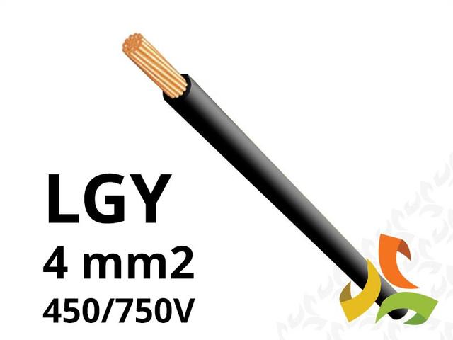 Przewód LGY 4,0 mm2 czarny (450/750V) jednożyłowy linka H07V-K (krążki 100m) 11093129 NKT