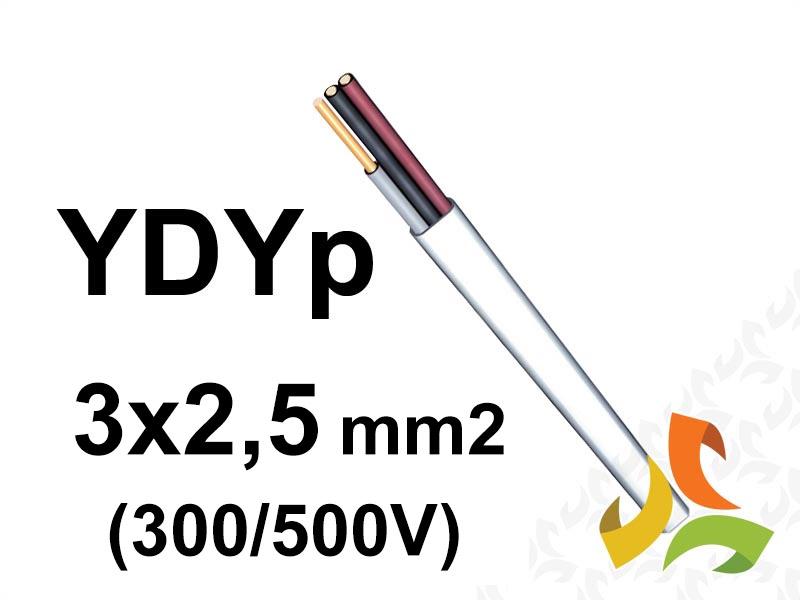 Przewód YDYpżo 3x2,5 mm2 (300/500V) instalacyjny płaski (bębnowy) 172151004S0500 NKT-1