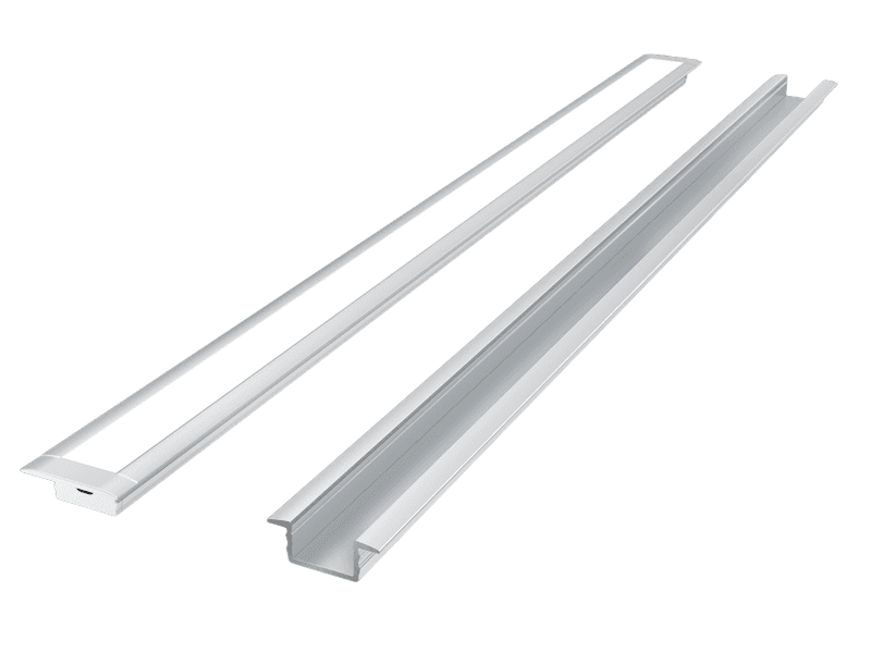 Profil aluminiowy do taśm LED 2000 mm prosty wpuszczany srebrny z kloszem mlecznym PRIME 203679 LED LINE-0