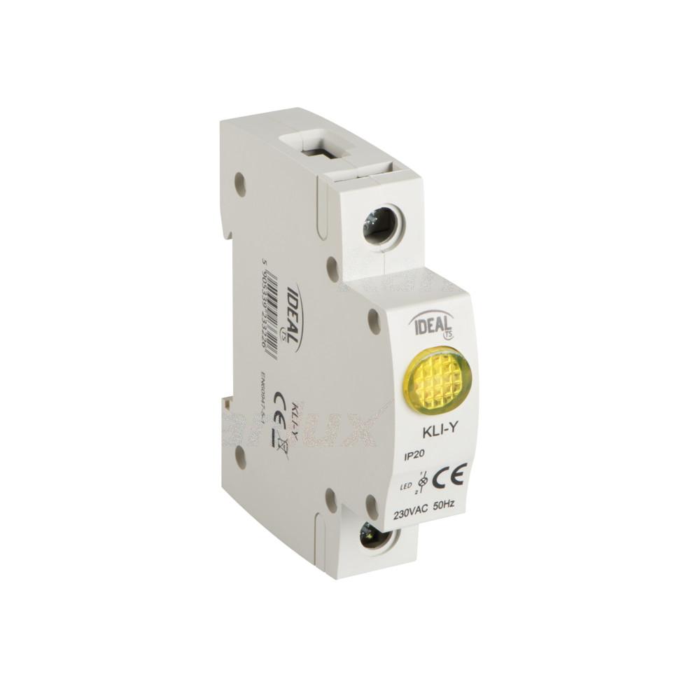 Kontrolka świetlna LED wskaźnik obecności napięcia na szynę TH35 KLI-Y 23322 KANLUX-1