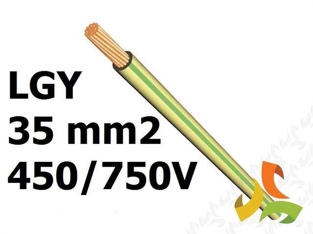 Przewód LGYżo 35 mm2 żółto-zielony (450/750V) jednożyłowy linka (krążki 100m) G-106076 TELEFONIKA