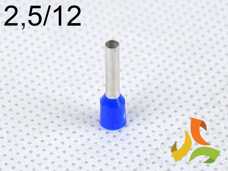 Końcówka kablowa 2,5/12 mm2 tulejka izolowana miedziana niebieska 100szt. DI 2,5-12 N GPH-0