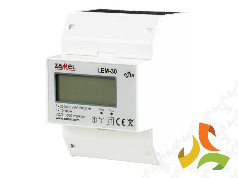 Licznik energii elektrycznej 3-fazowy 100A LCD LEM-30 ZAMEL-1