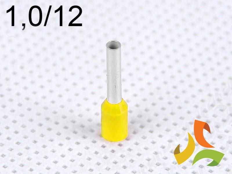 Końcówka kablowa 1,0/12 mm2 tulejka izolowana miedziana żółta 100szt. DI 1,0-12 Ż GPH-0