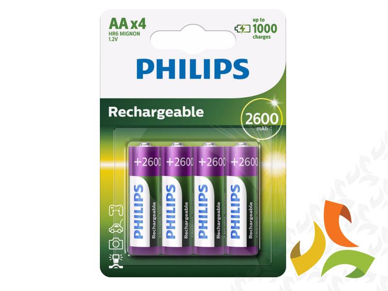 Bateria AA akumulator do ładowania R6 Ni-Mh 2600mAh 1,2V R6B4B260/10 4szt PHILIPS