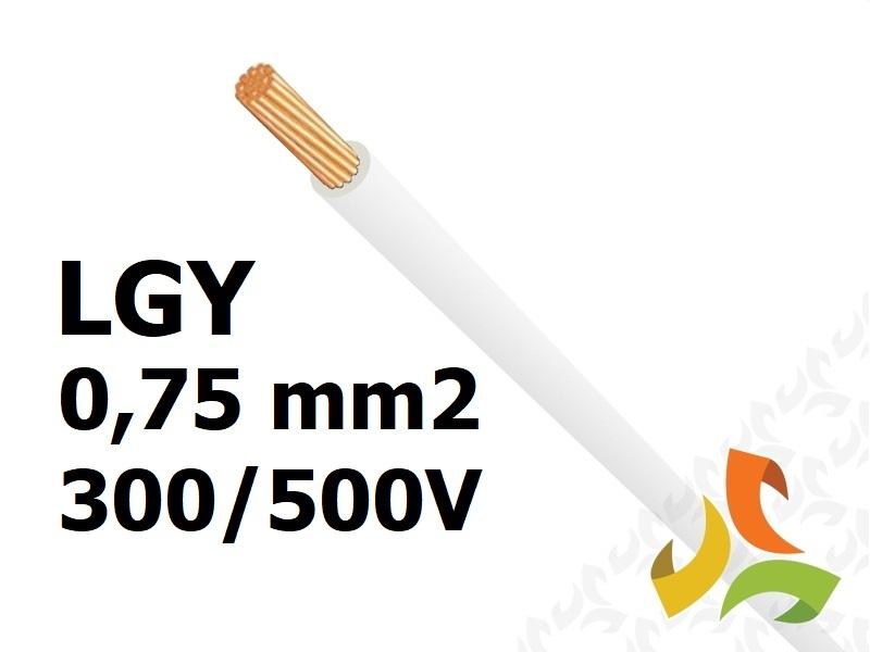 Przewód LGY 0,75 mm2 biały (300/500V) jednożyłowy linka (krążki 100m) 29102 HELUKABEL-0