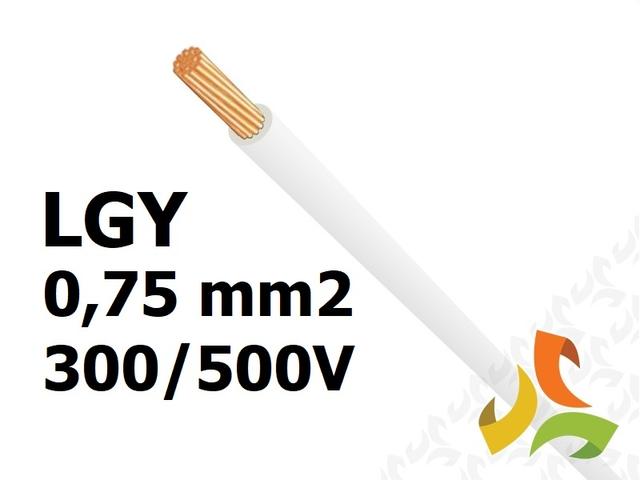 Przewód LGY 0,75 mm2 biały (300/500V) jednożyłowy linka (krążki 100m) 29102 HELUKABEL