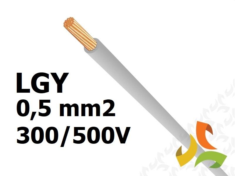 Przewód LGY 0,5 mm2 szary (300/500V) jednożyłowy linka (krążki 100m) 29087 HELUKABEL-0