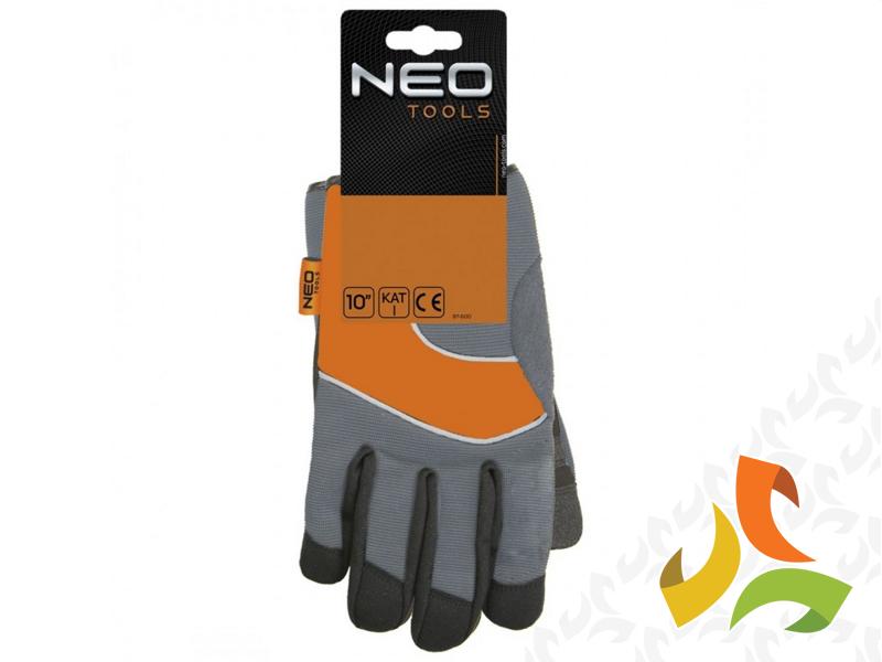 Rękawice robocze warsztatowe skóra syntetyczna wstawki PCV rozmiar 10" 97-605 NEO TOOLS-1
