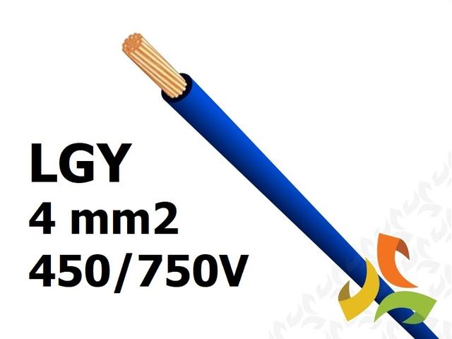 Przewód LGY 4,0 mm2 c.niebieski (450/750V) jednożyłowy linka (krążki 100m) 5907702813967 ELEKTROKABEL