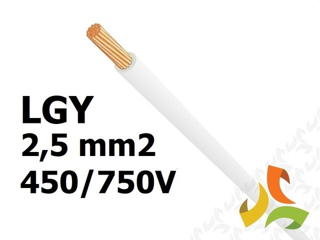 Przewód LGY 2,5 mm2 biały (450/750V) jednożyłowy linka (krążki 100m) 29150 HELUKABEL