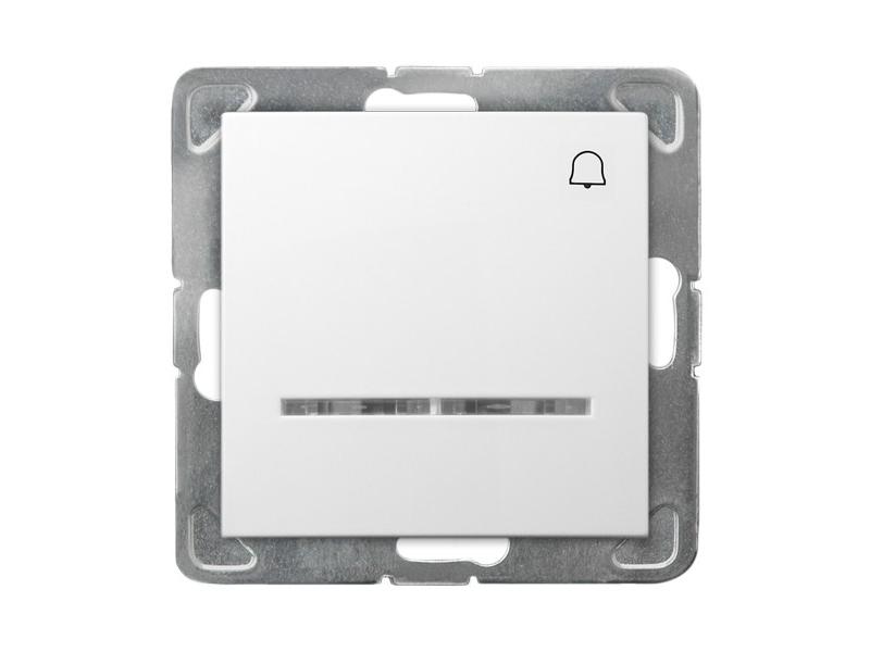IMPRESJA Wyłącznik zwierny przycisk "dzwonek" podświetlany biały ŁP-6YS/m/00 OSPEL