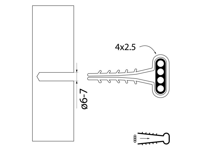Uchwyt kablowy USMP-4 do przewodów płaskich YDYp 4x1,5 i 4x2,5 (100szt.) biały 16.3 ELEKTRO-PLAST-1