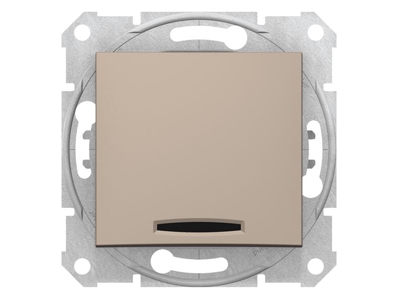 SEDNA Wyłącznik zwierny przycisk podświetlany satyna SDN1600168 SCHNEIDER ELECTRIC