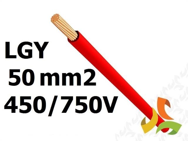 Przewód LGY 50 mm2 czerwony (450/750V) jednożyłowy linka (krążki 100m) PC0201840 EKSA